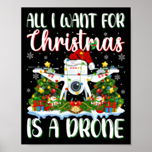 Ich Wollte zu Weihnachten ist ein Drohne Weihnacht Poster