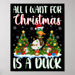 Ich Wollte zu Weihnachten ist ein Duck Bird Weihna Poster