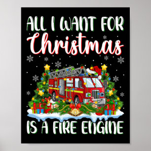 Ich Wollte zu Weihnachten ist ein Feuer Motor Xmas Poster