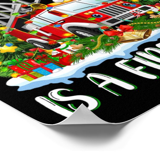 Ich Wollte zu Weihnachten ist ein Feuerzug Weihnac Poster (Ecke)