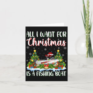 Ich Wollte zu Weihnachten ist ein Fischerboot Weih Karte