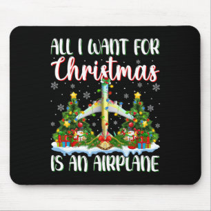 Ich Wollte zu Weihnachten ist ein Flugzeug-Weihnac Mousepad