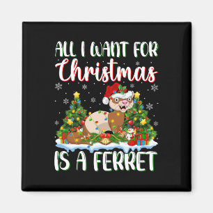 Ich Wollte zu Weihnachten ist ein Frettchen Weihna Magnet