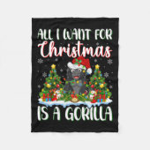 Ich Wollte zu Weihnachten ist ein Gorilla Weihnach Fleecedecke (Vorderseite)