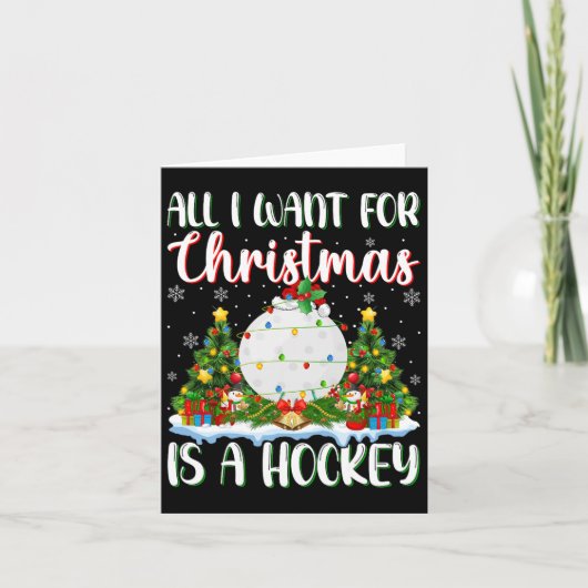 Ich Wollte zu Weihnachten ist ein Hockey Weihnacht Karte (Vorderseite)