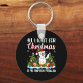 Ich Wollte zu Weihnachten ist ein Kaiser Pinguin X Schlüsselanhänger (Vorderseite)