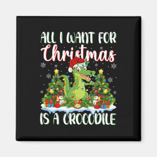 Ich Wollte zu Weihnachten ist ein Krokodil-Weihnac Magnet