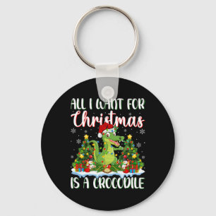 Ich Wollte zu Weihnachten ist ein Krokodil-Weihnac Schlüsselanhänger