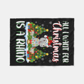 Ich Wollte zu Weihnachten ist ein Rhino-Weihnachts Fleecedecke (Vorderseite (Horizontal))