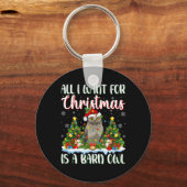Ich Wollte zu Weihnachten ist ein Stall Owl Bird W Schlüsselanhänger (Vorderseite)