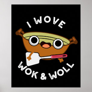 Ich Wove Wok und Woll Funny Chinese Wok Pub Dark B Poster