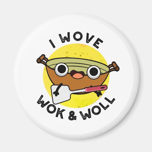 Ich wove Wok und Woll Funny Chinese Wok Pub Magnet (Vorne)