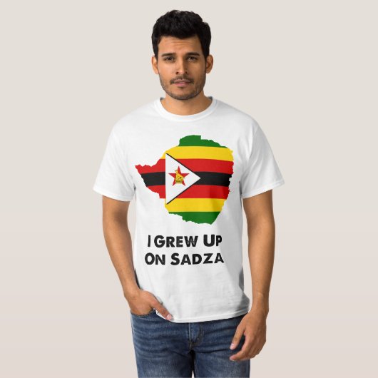 Ich wuchs auf Sadza Simbabwe auf T-Shirt (Vorne ganz)