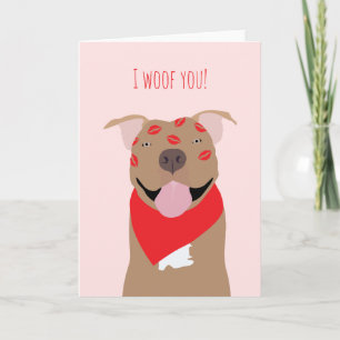 Ich wuffe dich American Bulldog Kussspuren Karte