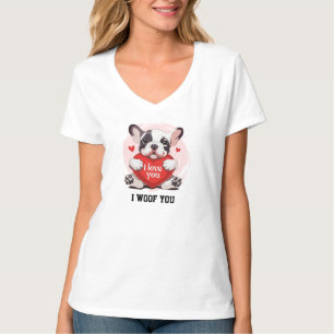 Ich wuffe dich! Lustiger französischer Bulldoggen- T-Shirt