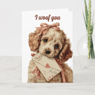 Ich wuffe dich Vintage Pup Valentinstag Karte