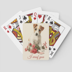Ich wuffe dich Vintage Pup Valentinstag Spielkarten