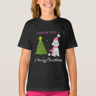 Ich wuffe dir ein frohes Weihnachten süßer Pudel T-Shirt