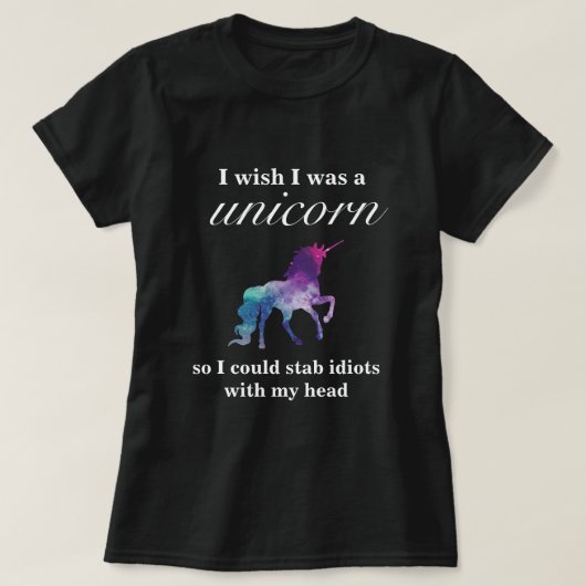Ich wünsche, dass ich ein Einhorn. war. T-Shirt (Design vorne)
