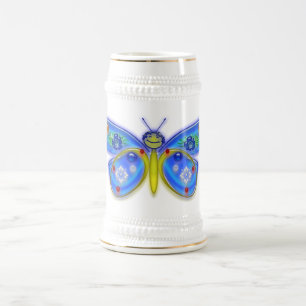 Ich wünsche, dass ich ein Schmetterling war Bierglas