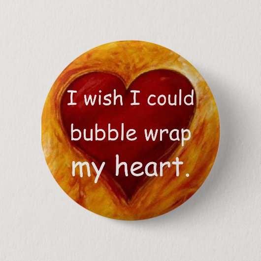 Ich wünsche, dass ich Luftpolsterfolie mein Herz Button (Vorderseite)