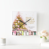 Ich wünsche dir das beste Weihnachtsfest, Pine Tre Quadratische Wanduhr (Zuhause)