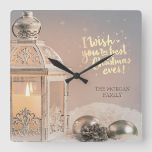 Ich wünsche Dir das schönste Weihnachten überhaupt Quadratische Wanduhr
