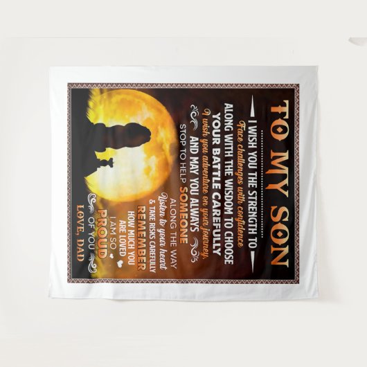 Ich wünsche dir die Kraft - Löwe Vater zu singen Wandteppich (Vorderseite (Horizontal))