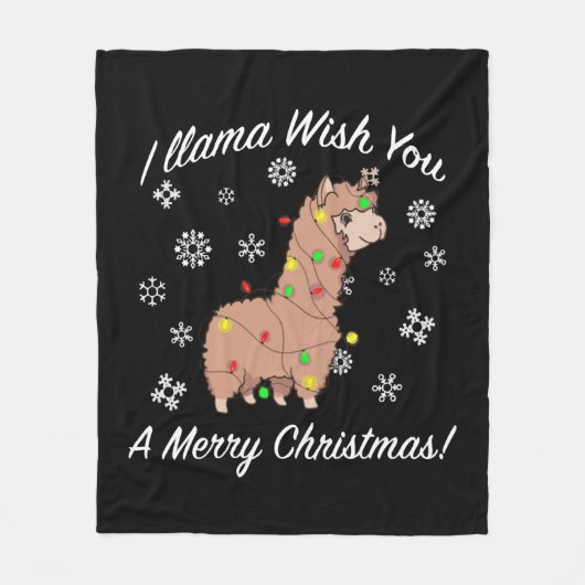 Ich wünsche dir ein frohes Weihnachtsfest im Llama Fleecedecke (Vorderseite)