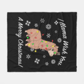 Ich wünsche dir ein frohes Weihnachtsfest im Llama Fleecedecke (Vorderseite (Horizontal))