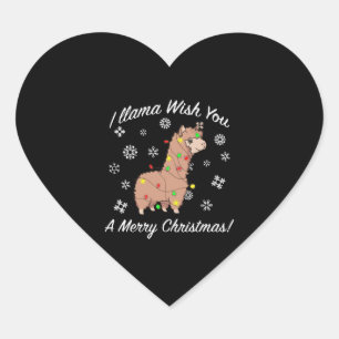 Ich wünsche dir ein frohes Weihnachtsfest im Llama Herz-Aufkleber