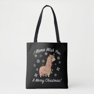 Ich wünsche dir ein frohes Weihnachtsfest im Llama Tasche
