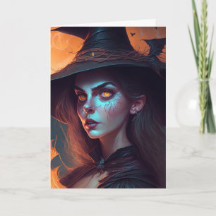 Ich wünsche dir ein glückliches Halloween Hexenw Karte