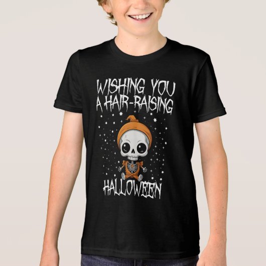 Ich wünsche dir ein haarsträubendes Halloween Tri-Blend Shirt (Vorderseite)