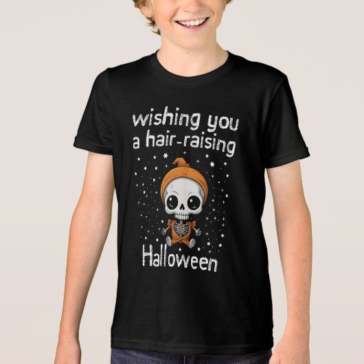 Ich wünsche dir ein haarsträubendes Halloween Tri-Blend Shirt (Vorderseite)