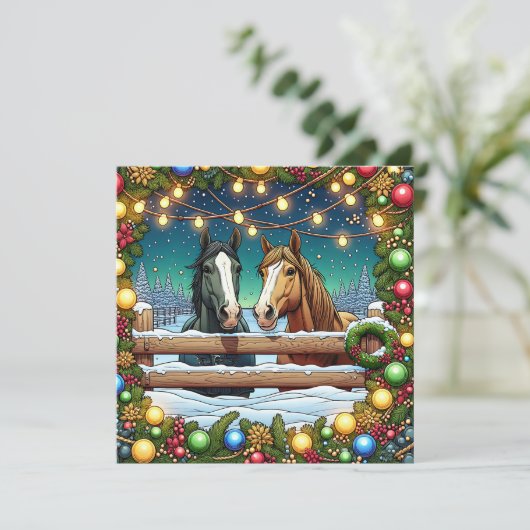 Ich wünsche dir ein Mare-y-Weihnachten | Pferdepup Karte (Stehend Vorderseite)