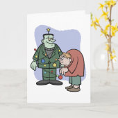 Ich wünsche dir ein monströs frohes Weihnachtsfest Karte (Gelbe Blume)