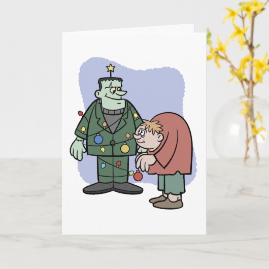 Ich wünsche dir ein monströs frohes Weihnachtsfest Karte (Gelbe Blume)