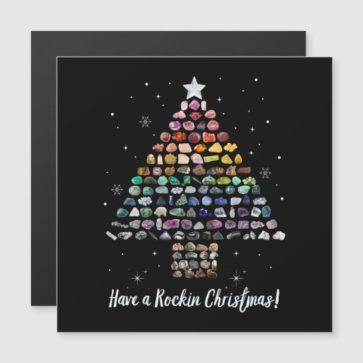 Ich wünsche dir ein Rockin Weihnachten! Kristallwe Magnetkarte (Vorne/Hinten)