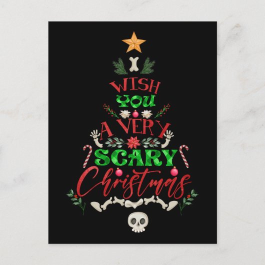 Ich wünsche dir ein sehr beängstigendes Weihnachts Postkarte (Vorderseite)