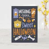 Ich wünsche dir ein süßes Halloween Karte (Gelbe Blume)