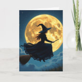 Ich wünsche dir ein wackeliges Halloween | Hexe Karte (Vorderseite)