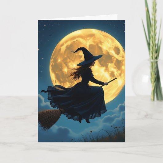 Ich wünsche dir ein wackeliges Halloween | Hexe Karte (Vorderseite)