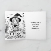 Ich wünsche dir ein wackeliges Halloween | Hexe Karte (Innenseite)