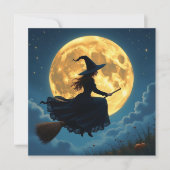 Ich wünsche dir ein wackeliges Halloween | Hexe Karte (Vorderseite)