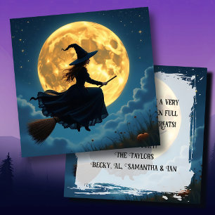 Ich wünsche dir ein wackeliges Halloween   Hexe Karte