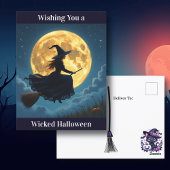 Ich wünsche dir ein wackeliges Halloween | Hexe Postkarte