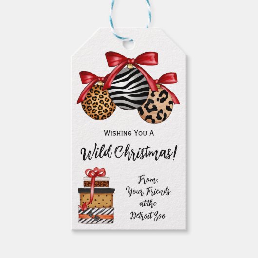 Ich wünsche dir ein wildes Weihnachten! Cheetah, Z Geschenkanhänger (Vorderseite)