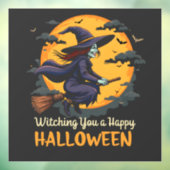 Ich wünsche dir eine glückliche Halloween-Hexe auf Fensteraufkleber (Blatt 3)