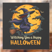 Ich wünsche dir eine glückliche Halloween-Hexe auf Fensteraufkleber (Blatt 2)